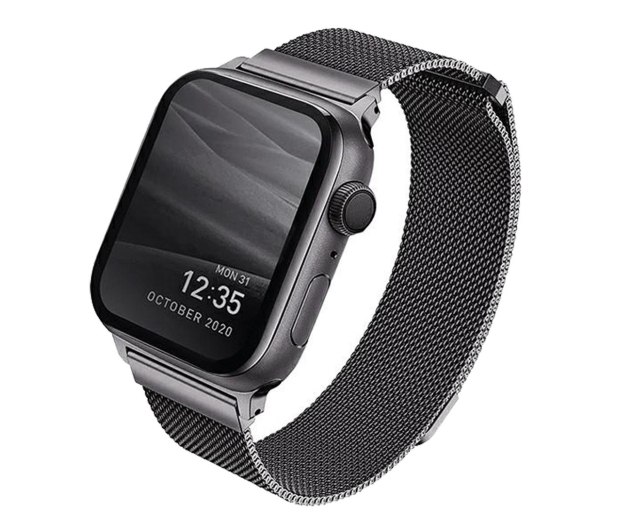 Uniq Pasek Dante Apple Watch Series 1/2/3/4/5/6/7/8/9/SE/SE2 42/44/45mm Stainless Steel grafitowy/graphite - 1082113 - zdjęcie